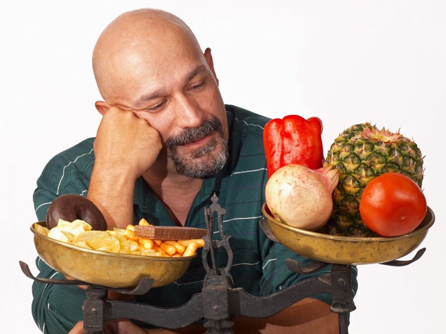 alimentos saludables y no saludables para el potencial